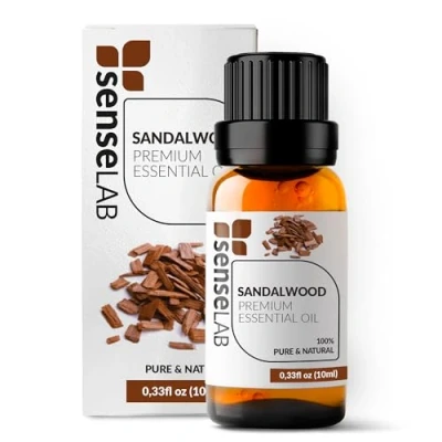 Imagen de SenseLAB Aceite Esencial de Sándalo Natural 100% Puro Grado Terapéutico para Difusor Aromaterapia Bienestar y Relajación Aromático (10 ml)