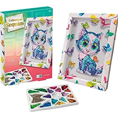 Imagen de Collection Sequins Gato Actividades manuales, Multicolor, Talla única (LANSAY LAN20312)