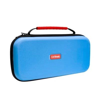 Imagen de GXTrust 1251B Funda para Nintendo Switch 2, Protectora Dura, Carcasa Estuche Rigido de Transporte Consola y Accesorios, Bolsillo 4 Joy Cons 12 Cartuchos Juego, Azul