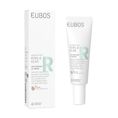 Imagen de Eubos Fresco y transparente Antienrojecimiento Crema CC de día tintada SPF 50 30 ml Recomendado por dermatólogos para piel enrojecida con pigmentos colorantes correctores la