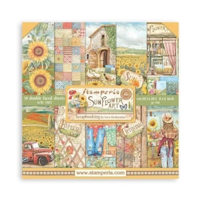 Imagen de Scrapbooking Small Pad 10 hojas cm 20,3 x (8&quot;x8&quot;) Girasol Art
