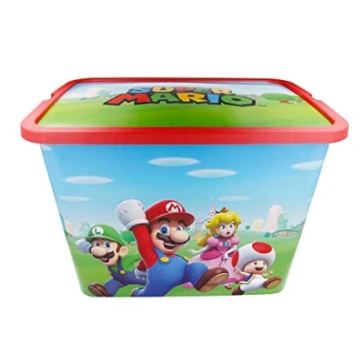Imagen de Caja De Almacenaje Con Cierre Click 23 Litros Super Mario
