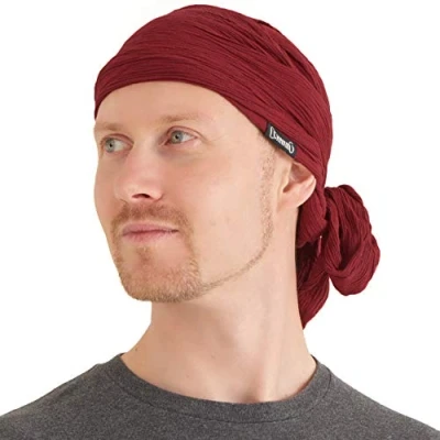 Imagen de Casualbox Fruncido Turbante Bandana Gorra Cabeza Bufanda Toda La Temporada Bohemio Elegancia Pirata Borgoña