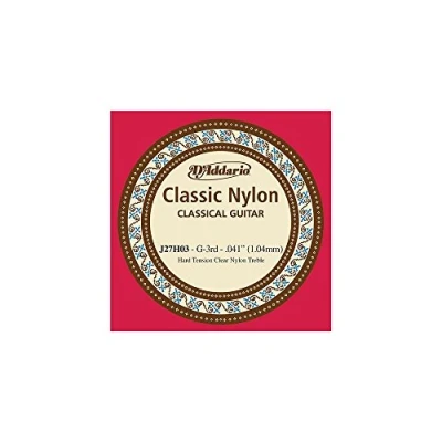Imagen de D&#039;Addario J27H03, cuerda individual de nailon para guitarra clásica, nivel principiante, tensión dura, tercera