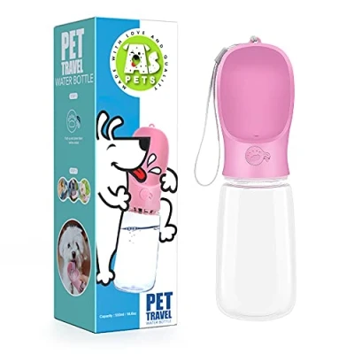 Imagen de AS Pets Botella de Agua portátil para Perros 550 ml, dispensador Mascotas, Apta Caminar Beber, Antibacteriano, Regalo