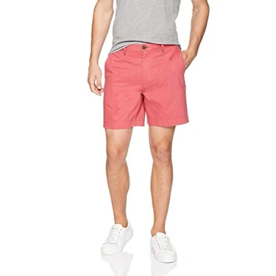 Imagen de Amazon Essentials Pantalones Cortos Chinos de Corte Clásico con Pernera 18 cm Hombre, Rojo Frambuesa, 33W