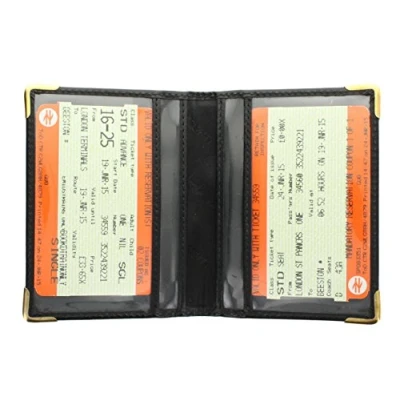 Imagen de Visconti Portatarjeta de Viaje Cuero con Protectores Esquinas Metal TC5 Negro