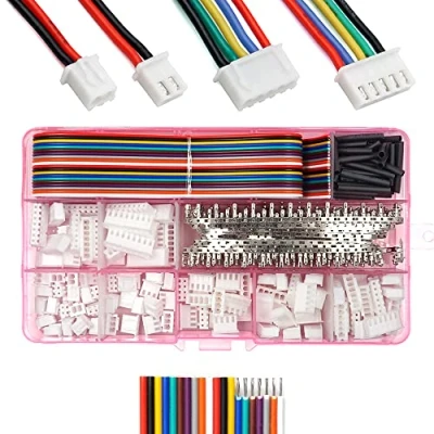 Imagen de XH Kit de cables cinta y conectores 2,54 mm compatible con conector JST 2/3/4/5/6/7/8 carcasa pines hembra