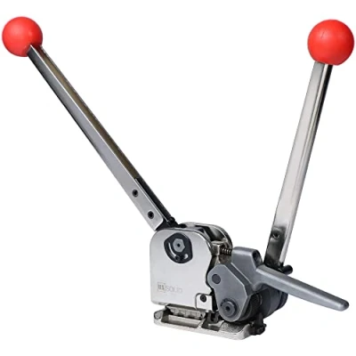 Imagen de U.S. SOLID Dispositivo de flejado para envases acero, máquina manual cinta metal anchos 13 mm, 16 mm y 19 herramientas combinación sin juntas