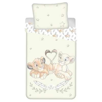 Imagen de Jerry Fabrics Disney Lion King Best Friends con Efecto Brillante Juego de Cama Funda Nórdica 140 x 200 cm y una Almohada 70 90 cm. Algodón