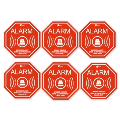 Imagen de &#039;6 pieza Pegatinas &quot;Alarma, isecur®, alarmgesichert, 50 x mm, art. Hin _ 166 Interior, Nota En Alarma, innenklebend para ventanas, Hogar, Coche, Camión, diseño Máquinas