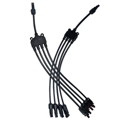 Imagen de TRAMILY 4 a 1 Rama Tipo Y Cable de Alambre Panel Solar, Conectores Macho Hembra extensión Solar Adaptador PV (1 par)