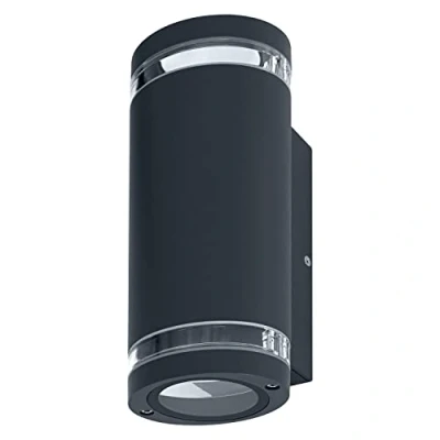 Imagen de LEDVANCE LED Wandleuchte für 2x GU10 Leuchtmittel, Design Leuchte Aussen, 2 seitige indirekte Beleuchtung mit dursichtigen Ringen, aus Aluminium in dunkelgrau, ENDURA BEAM GAP Wall UpDown