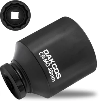 Imagen de DAKCOS enchufe de 46 mm 1/2 pulgada, llave impacto 12 ponit, alimentación eje transmisión, profundo CR MO