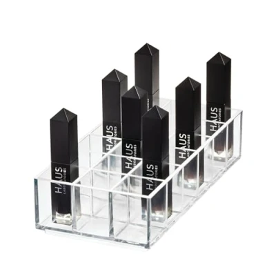 Imagen de iDesign The Collection pintalabios, Caja 18 Barras de Labios la colección Exclusiva Sarah Tanno, Organizador Maquillaje plástico, Transparente, 20,2 x 10 5 cm