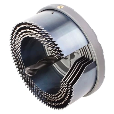 Imagen de wolfcraft Sierra de corona para montajes eléctricos, Ø 68 100 mm I 8918000 con 5 sierras cambio rápido, 68100 mm, profundidad corte 33