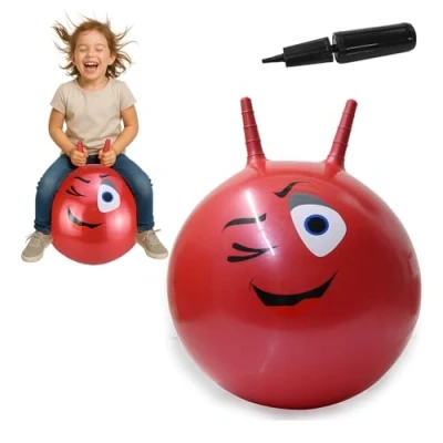 Imagen de Jamara 550mm 460460 Pelota saltarín Eye Mejora el Equilibrio y Capacidad motora, Robusto Resistente, Peso sostenible 50 Kg, Color Rojo (460460)