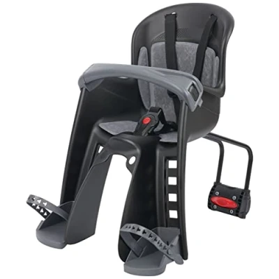 Imagen de POLISPORT 8632800007 Silla Delantera BILBY Junior FF para Bicicleta con Ruedas de 26&#039;&#039; a 29&#039;&#039; Apta niños un Peso 9 15Kg Anclaje en el Cuadro Color Negro/Gris Oscuro