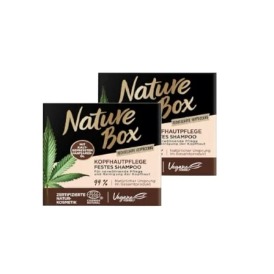 Imagen de Nature Box Champú sólido para el cuidado del cuero cabelludo, cáñamo (85 g), 2 unidades, 85 g