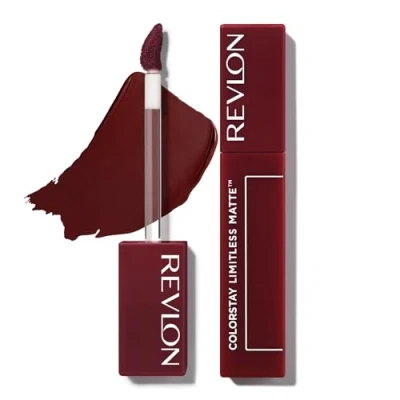 Imagen de Revlon ColorStay Limitless Matte, Pintalabios Mate de larga duración, Fórmula Vegana, No Budge Ligera/Cómoda, Resistente al Agua, Tono 015 Hype Girl