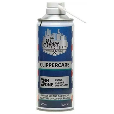 Imagen de The Shave Factory Spray para cuchillas Clippercare de 400 ml, el cuidado tu máquina, espray maquinilla cortar pelo, accesorio barbero (1 pieza)