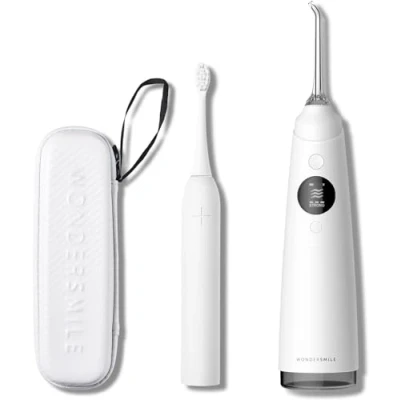 Imagen de WonderSmile Irrigador bucal Pro Tecnología SmoothFlow para un cuidado óptimo de los dientes y encías Limpiador interdental con 4 modos (All White Oral Care Set ahorro 1 unidad)