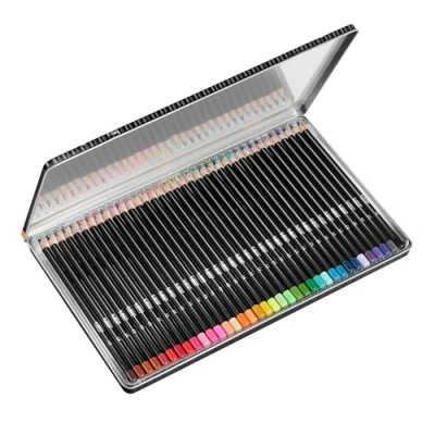 Imagen de BIC Intensity Premium Woodcase Lápices de Colores con Mina Suave a Prueba Borrones para difuminar y Sombrear Surtidos, Caja Metal 36