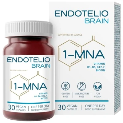 Imagen de Endotelio 1 MNA Brain, Suplemento Antiedad, Optimiza NAD+ con Ginkgo Biloba, Zinc, Biotina, Vitaminas C, B1, B5, B6, B12, Biohacking, Salud Celular, Memoria, Enfoque, 30 Cápsulas