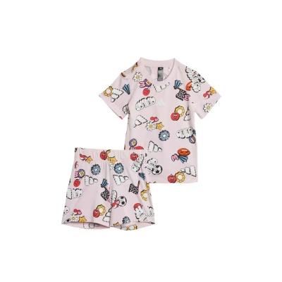 Imagen de adidas Performance Seasonal Essentials FUN Infant SET Chándal para niños, Talla: 3 6m, Clear pink multicolor white