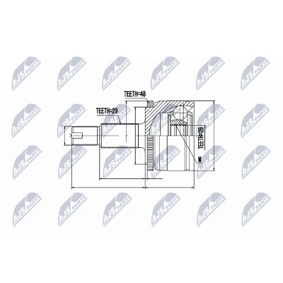 Imagen de NTY NPZ LR 007 Junta Homocinética Automático, 6 vel., semiautomática, Transmisión automática Eje delantero, izquierda, derecha