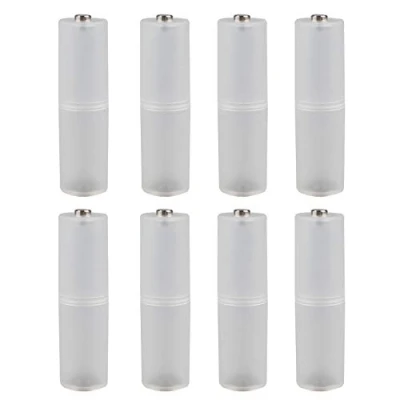 Imagen de Futheda 8 Piezas Caja de Adaptador Convertidor Bateria AAA a AA Cilindrica Transparente