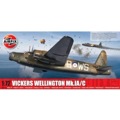 Imagen de Airfix Model Set, A08019A Vickers Wellington MK.IA/C Building Kit, Kits de avión Modelo plástico para Adultos y niños Mayores 8 años, el Juego Incluye bebederos calcomanías
