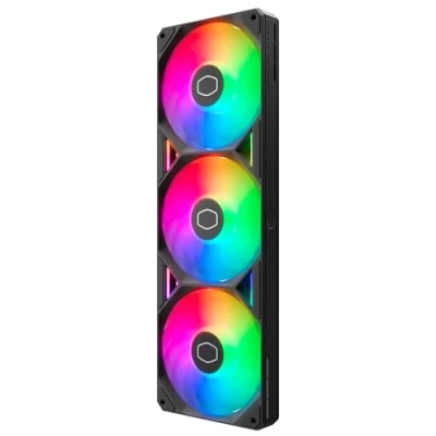 Imagen de Cooler Master SickleFlow Edge 360 ARGB Marco Único Triple Ventilador 360mm (PWM), Alto Flujo de Aire (190 CFM) y Presión Estática (3,54 mmH2O), Iluminación Gen 2, Fácil Instalación Negro