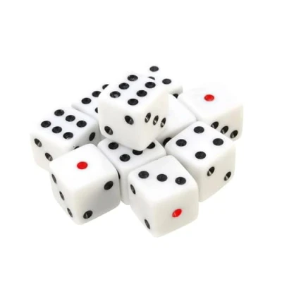 Imagen de Lahviuu Dados Poliédricos,10 pcs de rol para Ungeons y Dragons Pathfinder Role Playing Dice Enseñanza Matemáticas 16mm 6 Caras Blanco