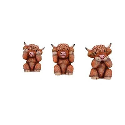 Imagen de Nemesis Now Three Wise Highland Cows, marrón, 9,6 cm