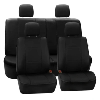 Imagen de FH GROUP Luxus Set de Fundas para Asientos automóvil, Hechas Cuero Artificial, Color Negro