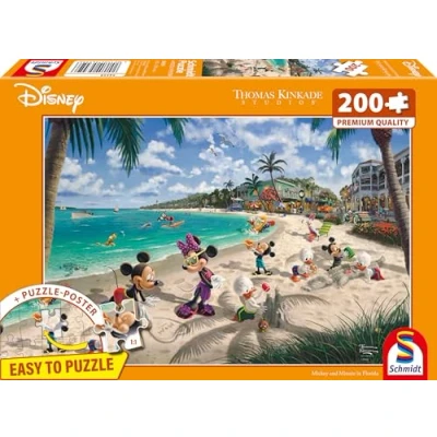 Imagen de Schmidt Spiele 56559, Thomas Kinkade, Disney, Mickey and Minnie in Florida, Puzzle de 200 Piezas, Multicolor