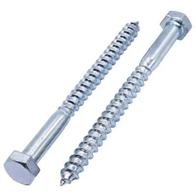 Imagen de SKIR&#039;CO (25 piezas) tornillos de madera DIN 571 acero galvanizado con cabeza hexagonal M8 x 100 mm, coach, hexagonales, retardo