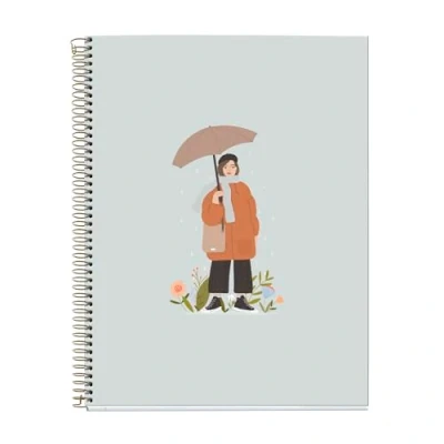Imagen de Miquelrius Cuaderno A4 Reciclado , Cuadrícula 5 x mm 120 Hojas de 70 g/m² 4 Franjas Color Espiral Colección Nordic Melody Paraguas