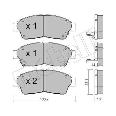 Imagen de Juego de pastillas METELLI 22 0149 0