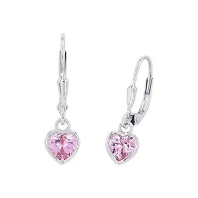 Imagen de Prinzessin Lillifee Hada Pendientes, Joyas para las orejas con Sintetizador de circonio, 2.1 cm, Rosa, Corazón, Se presenta en un estuche regalo joyería, 9081905