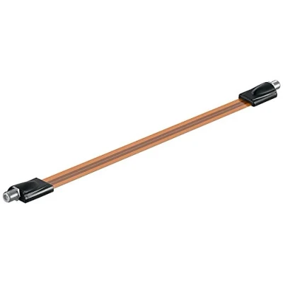 Imagen de Goobay 67246 cable plano SAT para pasar por la ventana, 2x conectores F, pasaventanas, delgado antena con conector satélite (0,3mm) 0,5m