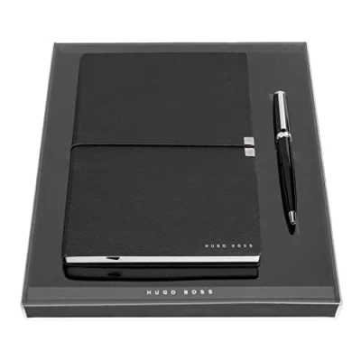 Imagen de HUGO BOSS Juego de bolígrafo Gear Icon y bloc notas A5 Elegance Storyline en caja regalo, HPBH124A