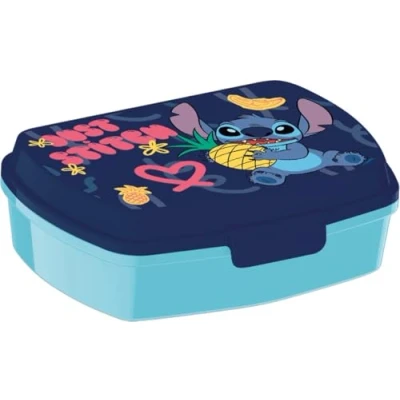 Imagen de ALMACENESADAN;5463; Pack vuelta al cole y regalo; compuesto por fiambrera Sandwichera rectangular multicolor, producto reutilizable, sin BPA (stitch)