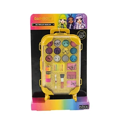 Imagen de Nice Group 97002 Rainbow High Big Trolley Make Up, Set de Maquillaje para niños con Sombra Ojos, Brillo Labios y Gemas 3D, Multicolor, One Size (97002)