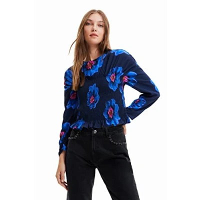 Imagen de Desigual Blus_Martina 5001 Marine Blouse, Azul, L para Mujer