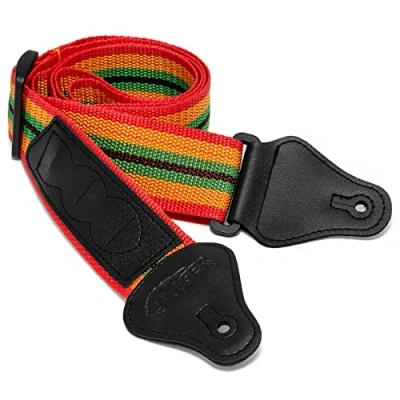 Imagen de Tiger STP2 RB Correa para guitarra de cuero y nylon, 5.08 cm, sólo correa, Multicolor