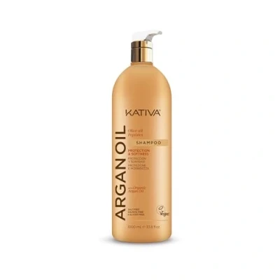 Imagen de Kativa Argan Oil Champú 1 L Sin Sulfatos ni Parabenos Cabello Seco Protección, Suavidad y Brillo Aceite de Argán Orgánico