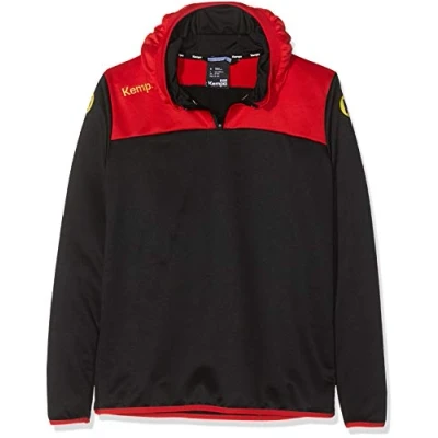 Imagen de Kempa Emotion 2.0 Quarter Zip Hoody Sudadera, Hombre, Black/Red/Yellow, 128