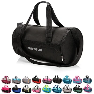 Imagen de meteor Bolsa Deporte Viaje Gimnasio con Compartimento Separado para Zapatos Duffle Bag Hombre Mujer Ultraligera Plegable Deportiva 25 L Yoga Fin de Semana (Gris/Negro, L)